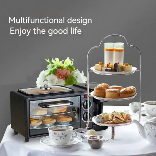 Machine 3-en-1 : grille-pain, cafetière, plaque