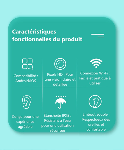 Nettoyeur d'oreille à caméra | Otoscope™