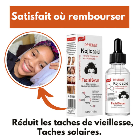 Sérum à l’Acide Kojic,Anti-Taches, Éclaircissant & Unifiant contre la Pigmentation Visage et Corps